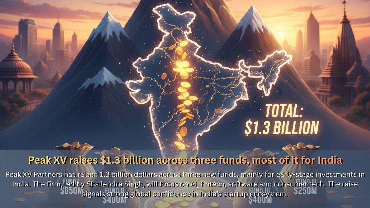 Peak XV raises $1.3 billion across three funds, most of it for India