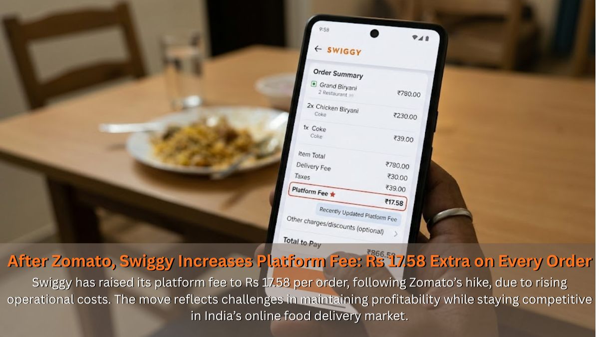 After Zomato, Swiggy Increases Platform Fee: Rs 17.58 Extra on Every Order