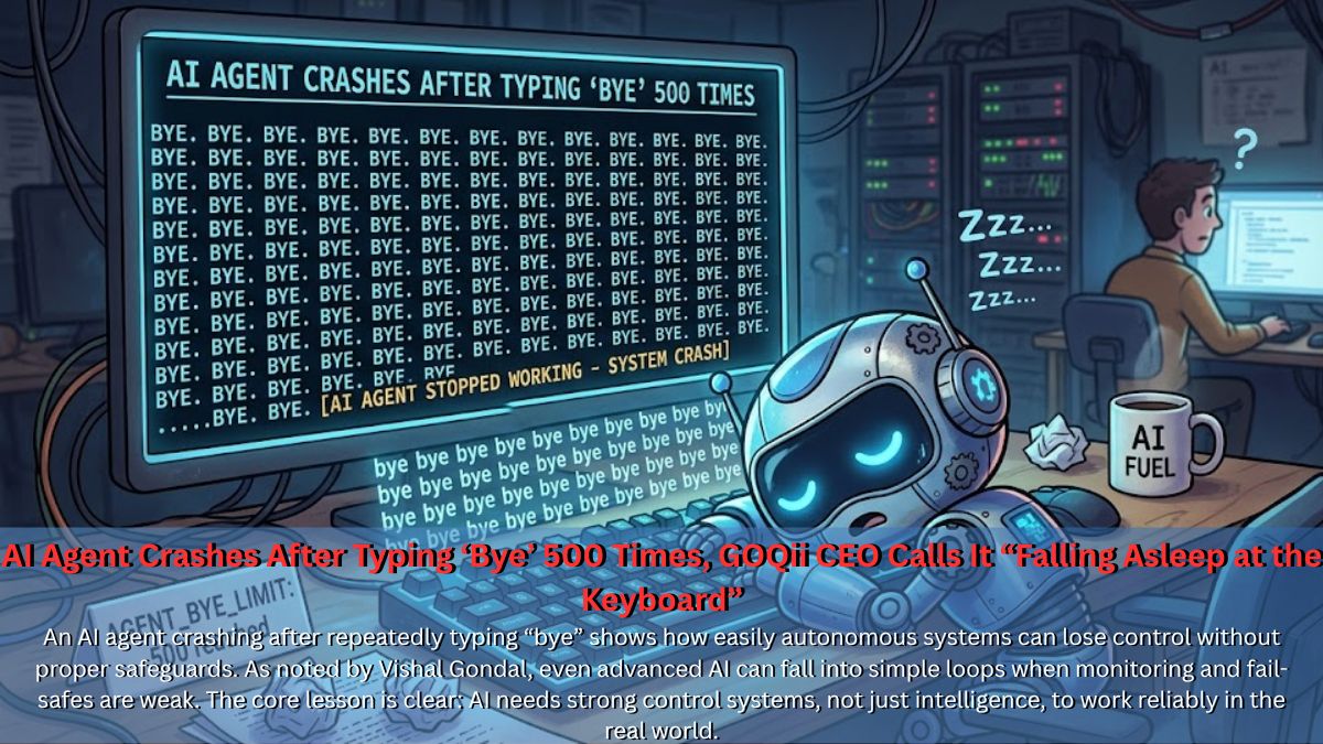 AI Agent Crashes After Typing ‘Bye’ 500 Times, GOQii CEO Calls It “Falling Asleep at the Keyboard”
