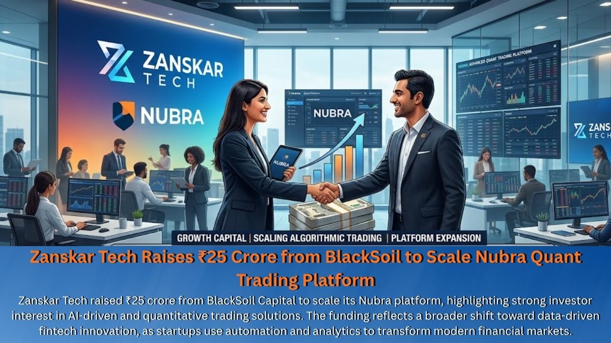 Zanskar Tech Raises ₹25 Crore from BlackSoil to Scale Nubra Quant Trading Platform