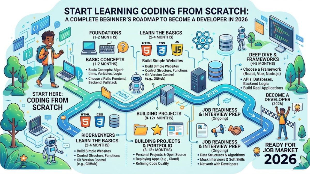 Start Learning Coding from Scratch: A Complete Beginner’s Roadmap to Become a Developer in 2026