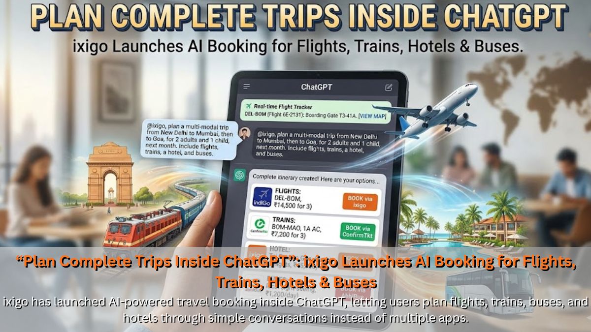 “Plan Complete Trips Inside ChatGPT”: ixigo Launches AI Booking for Flights, Trains, Hotels & Buses